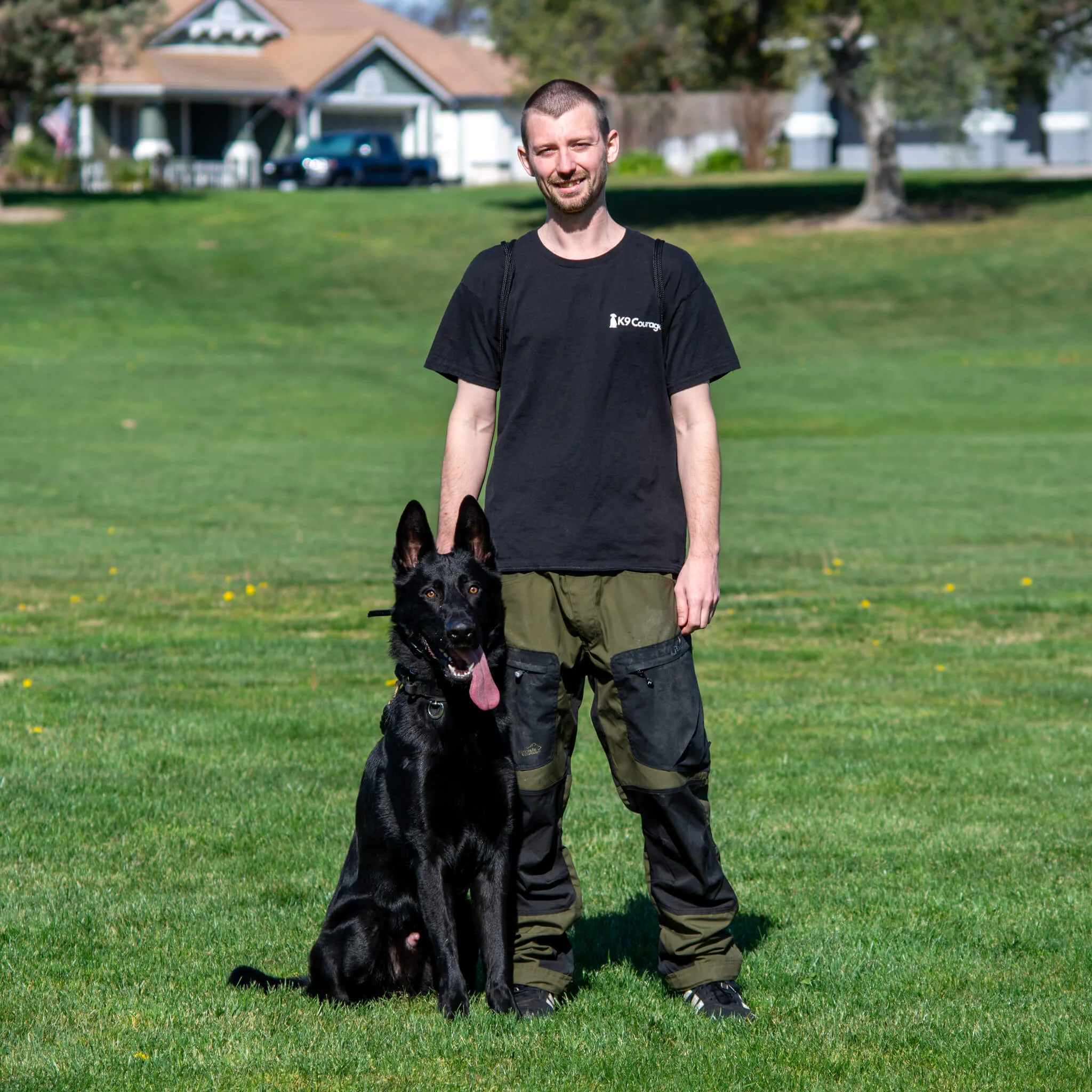 Daniel from K9 Courage Dog Training working with German Shepherd | serving Modesto CA dog owners