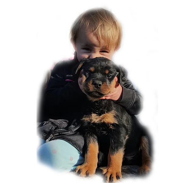 girl with a rottweiler