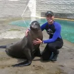 Stacy with a Ca Sea Lion